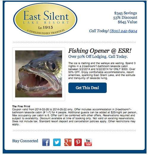 Hot Deals: Fishing Opener at ESR! - East Silent Resort