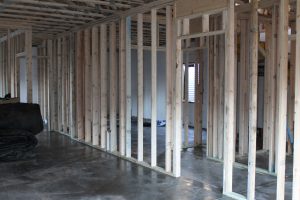 interior of cabin under construction